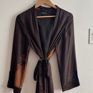 The Ziran Brown Tie-Front Robe